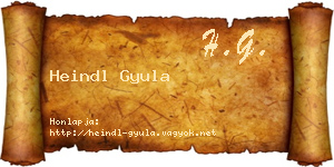 Heindl Gyula névjegykártya